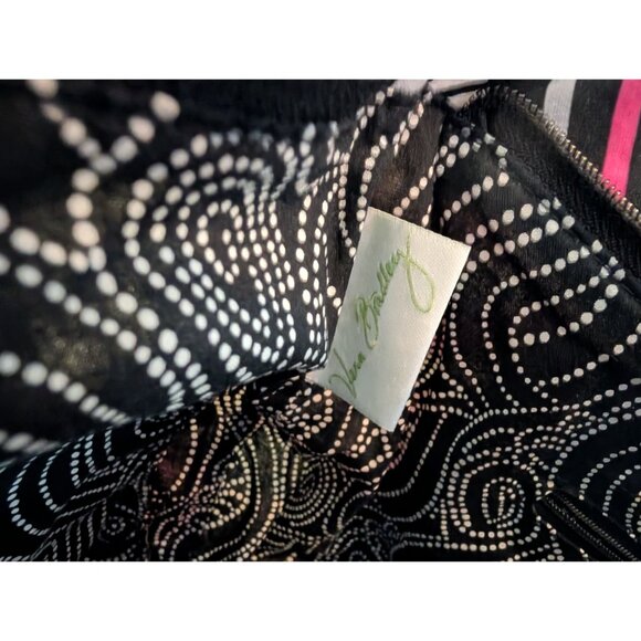 Vera Bradley Quilted Shoulder Bag Northern Stripes Geometric Black Multicolor - Picture 8 of 10